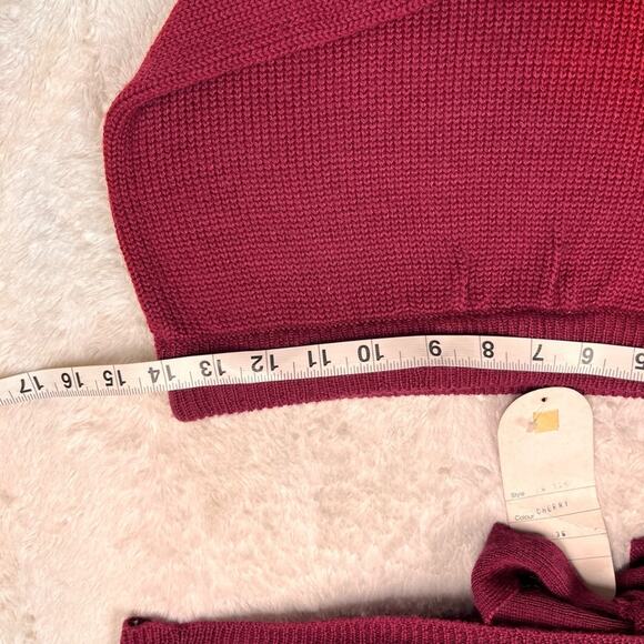 Vintage crop top mini skirt set wool blend - Picture 7 of 10